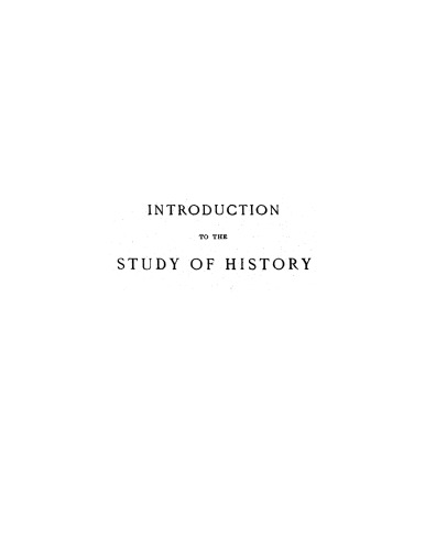 Introduction to the study of history