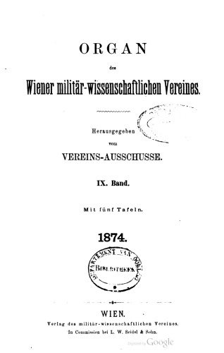 Organ des Wiener militär-wissenschaftlichen Vereins