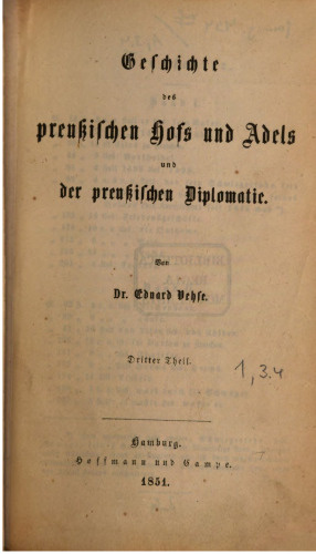 Geschichte der deutsche Höfe seit der Reformation / Erste Abteilung: Preußen