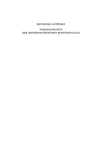 Vorgeschichte der reformatorischen Bußtheologie