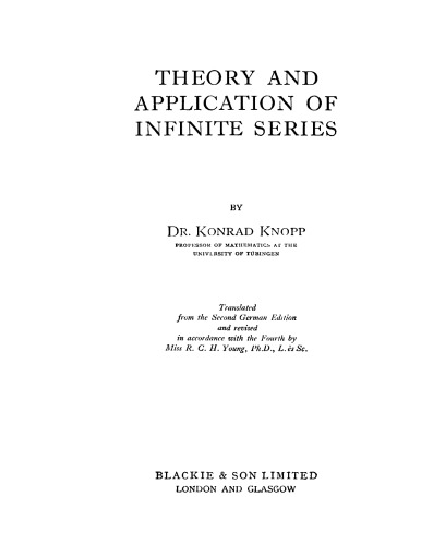 Theory and Application of Infinite Series