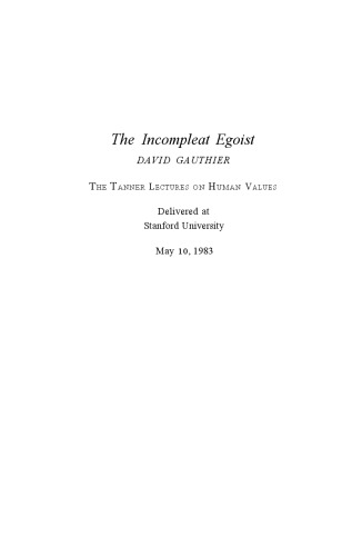 The Incompleat Egoist