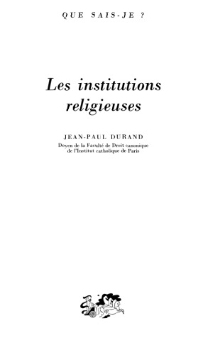 Les institutions religieuses