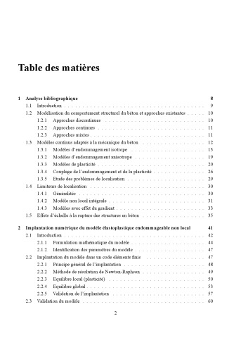 CONTRIBUTIONS A LA MODELISATION NON LINEAIRE DU COMPORTEMENT MECANIQUE DU BETON ET DES OUVRAGES EN BETON ARME ET PRECONTRAINT