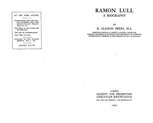Ramon Lull: A Biography