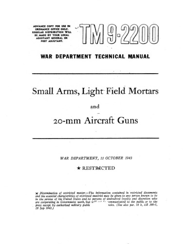 Small Arms, Light Field Mortars and 20-mm Aircraft Guns