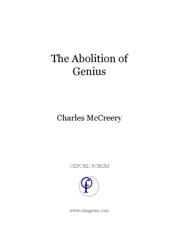 The Abolition of Genius