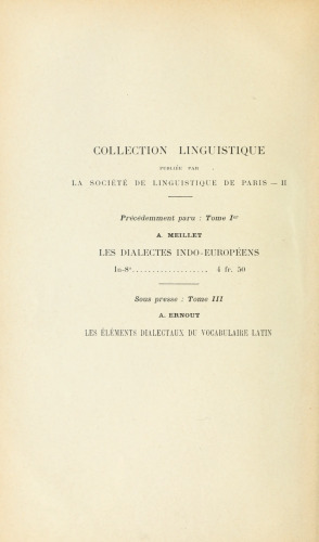Mélanges de linguistique offerts à M. Ferdinand de Saussure