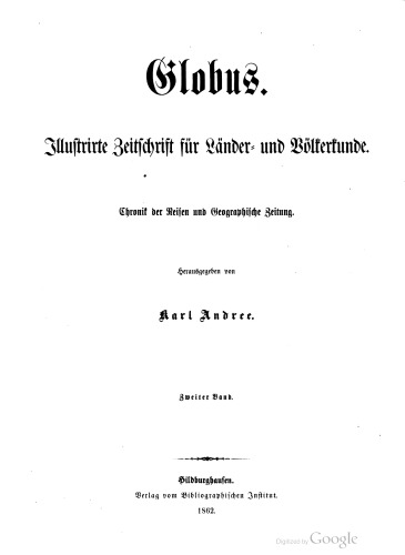 Globus. Illustrirte Zeitschrift für Länder- und Völkerkunde