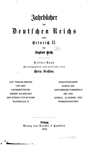 Jahrbücher des Deutschen Reichs unter Heinrich II.