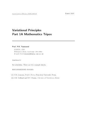 Variational Principles