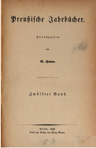 Preußische Jahrbücher