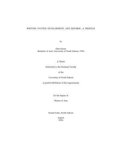 Writing System Development and Reform: A Process