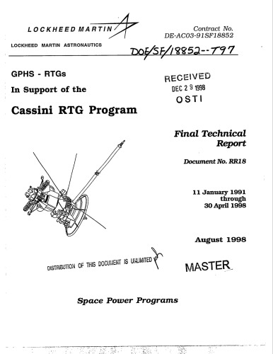 Cassini RTG Program