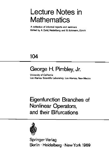 Eigenfunction Branches of Nonlinear Operators, and Their Bifurcations