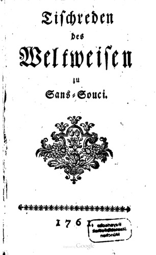 Tischreden des Weltweisen von Sans-Souci