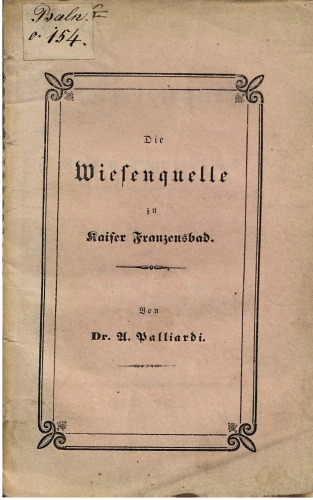 Die Wiesenquelle zu Kaiser Franzensbad