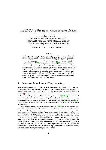ProgDOC - a program documentation system