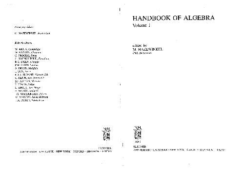 Handbook of algebra