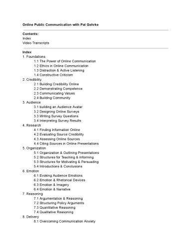 Online Public Communication: Public Speaking for the Digital Age