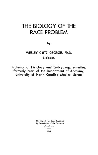 The Biology of the Race Problem