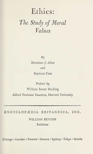 Ethics: Study of Moral Values