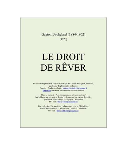 Le droit de rêver