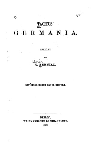 Tacitus - Germania (Deutsch v. Zernial)