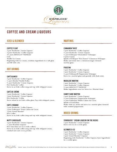 Starbucks coffee recipes