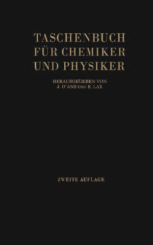 Taschenbuch fuer Chemiker und Physiker