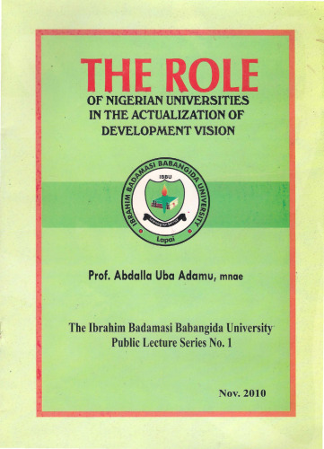 The Role of Nigerian Universities in Development Vision
