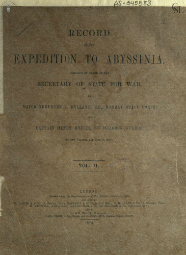 Record of the Expedition to Abyssinia
