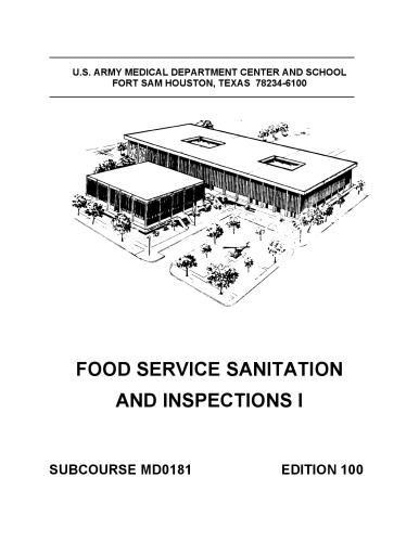 Food Service Sanitation and Inspections I MD0181