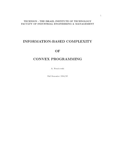 Efficient methods in convex programming