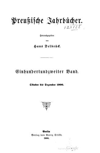 Preußische Jahrbücher