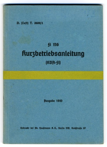 Fi 156 Kurzbetriebsanleitung