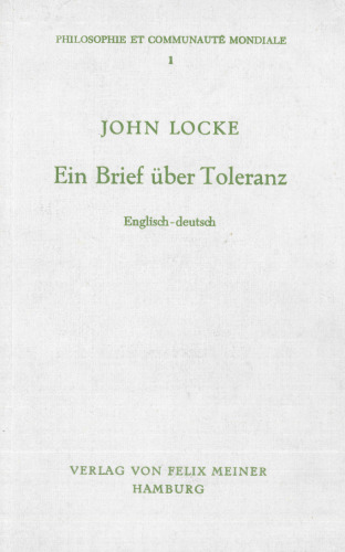 Ein Brief über Toleranz ; Englisch-deutsch