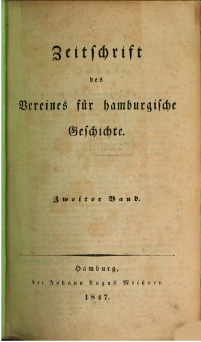 Zeitschrift des Vereins für Hamburgische Geschichte
