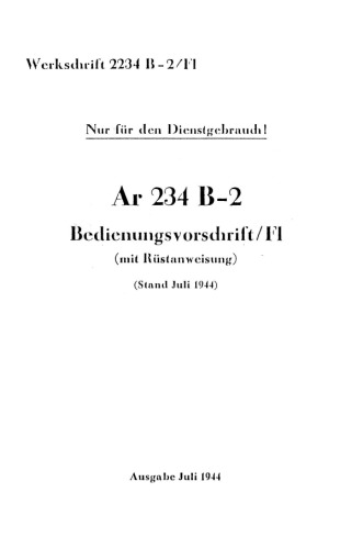 Pilot's Manual - Ar-234 (bomber) (Bedienungsvorschriftl)