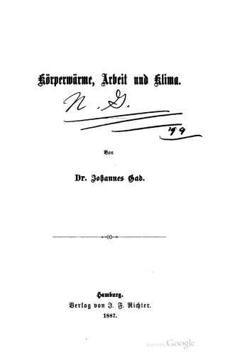 Körperwärme, Arbeit und Klima