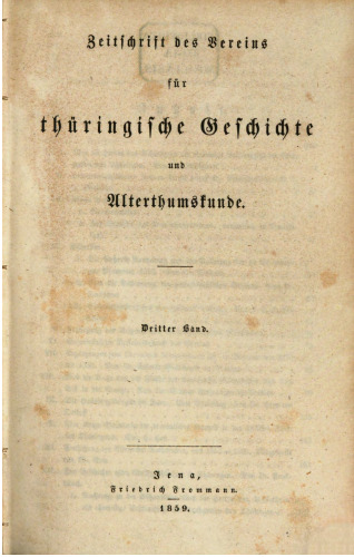 Zeitschrift des Vereins für Thüringische Geschichte und Altertumskunde