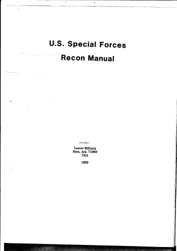 U.S. Special Forces Recon Manual