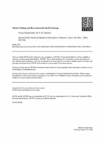 Market making and reversal on the stock exchange