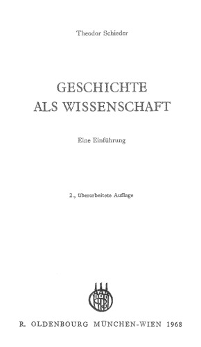 Geschichte als Wissenschaft. Eine Einführung