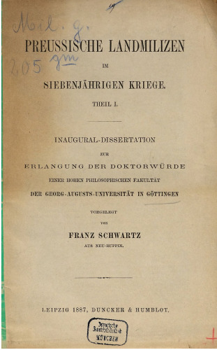 Preußische Landmilizen im Siebenjährigen Kriege
