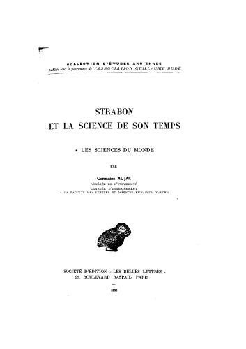 Strabon et la science de son temps les sciences du monde