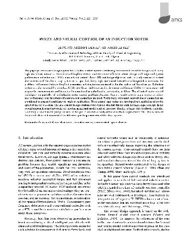 International Journal of Applied Mathematics and Computer Science. Volume 12, Number 2 Fuzzy and neural control of an induction motor