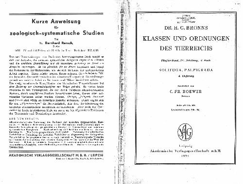 Klassen und Ordnungen des tier-reichs