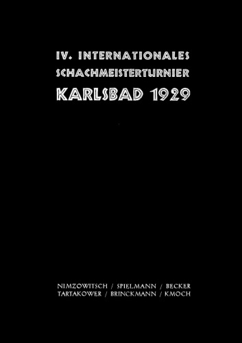 IV. Internationales Schachmeisterturnier Karlsbad 1929
