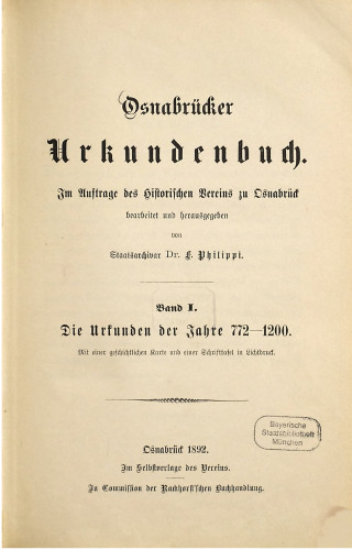 Die Urkunden der Jahre 772 - 1200